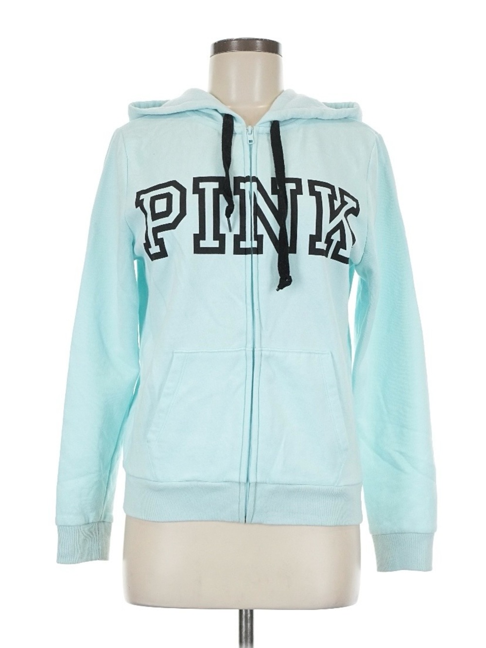 Victoria’s Secret PINK light blue aqua zip up hoodie sweatshirt medium